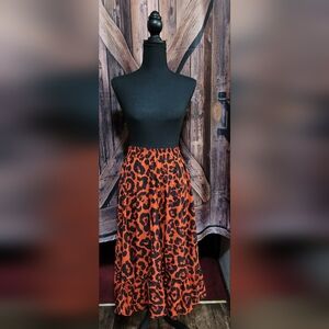 SHEIN Orange & Black (Small) Skirt